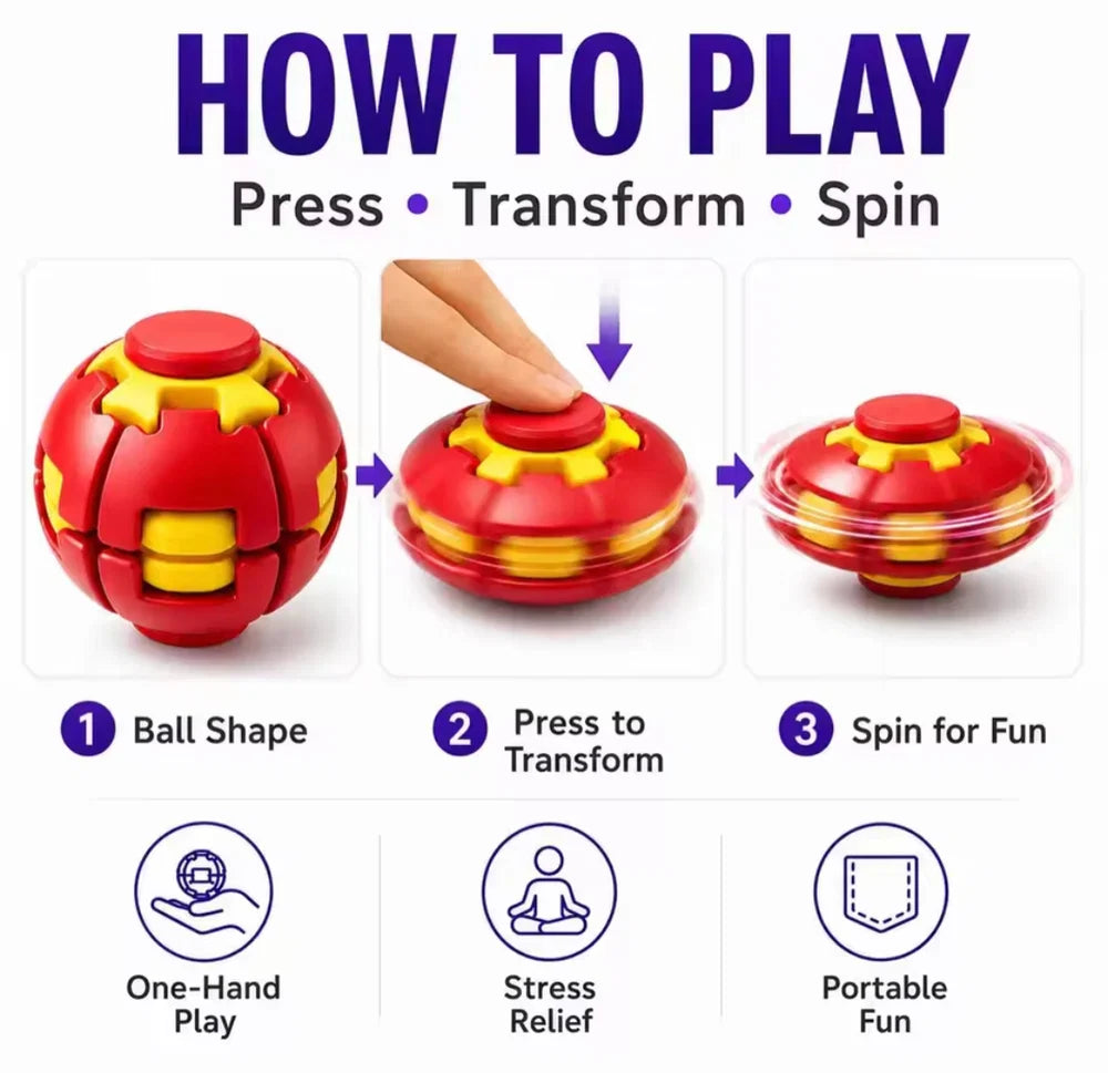 Colorful 3D Printed Fidget Spinner Ball - Pack of 3 (Random Color)