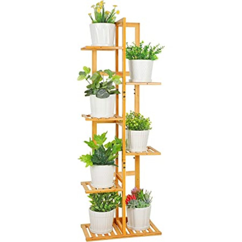 Bamboo 5 Level Flower Pot Stand