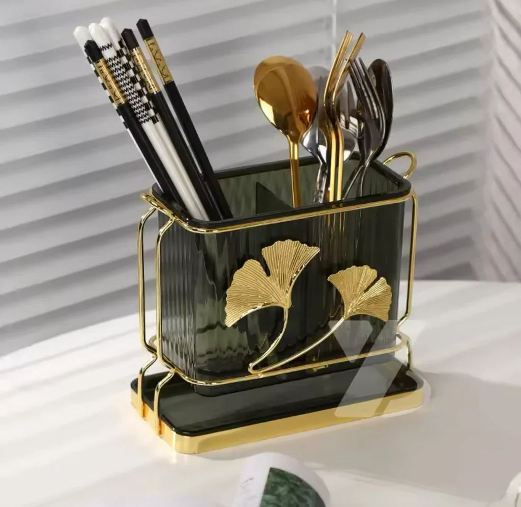 Luxury Glass Cutlery Holder