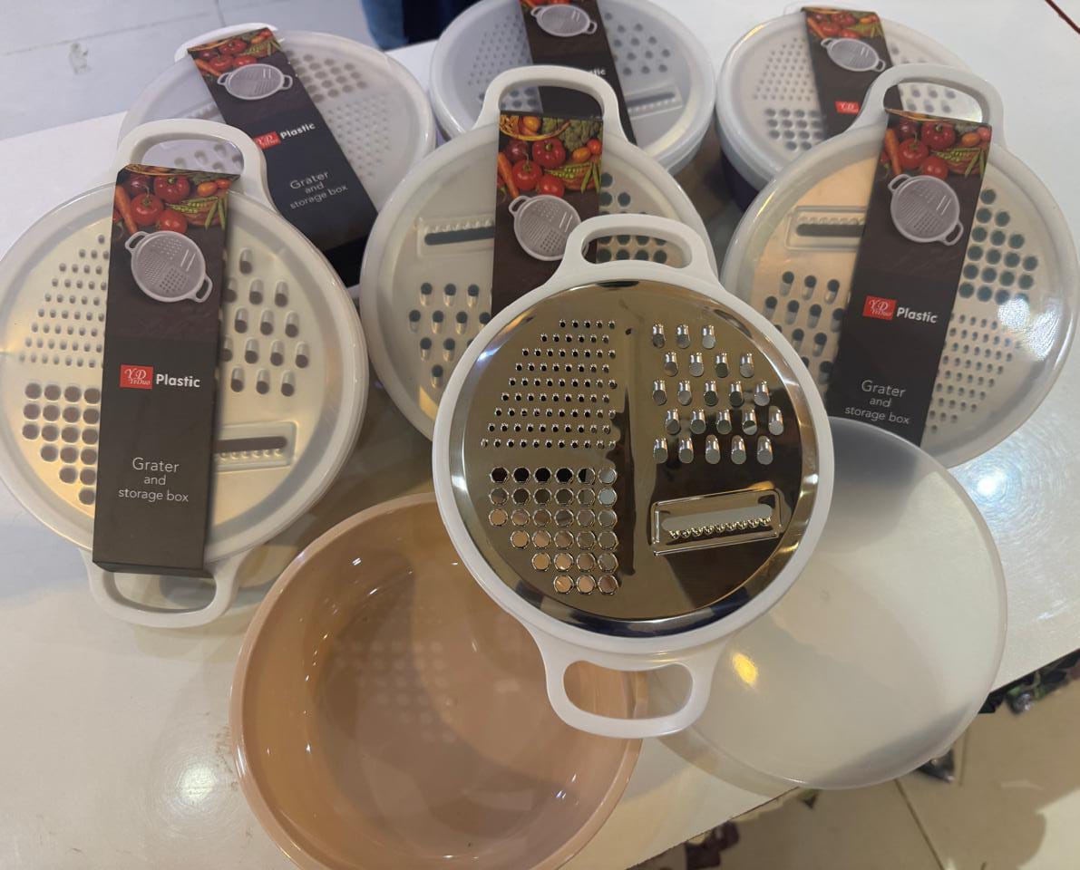 4-in-1 Multi Grater with Container Case & Plastic Lid Cover – Cheese & Veggie Grater
