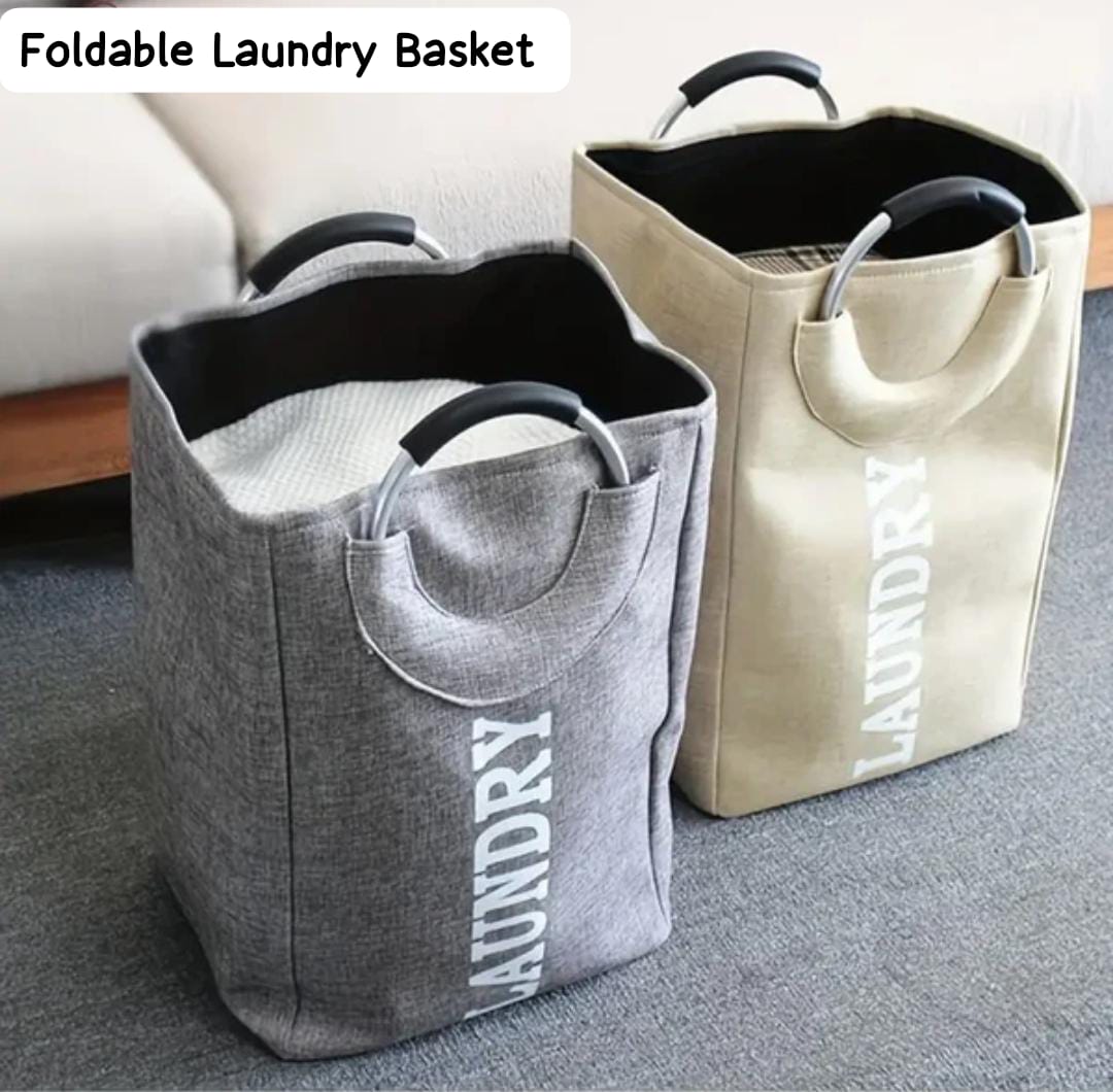 Foldable Laundry Basket with Aluminium Handle