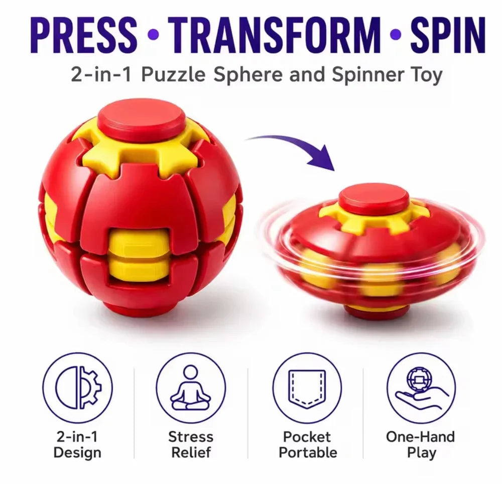 Colorful 3D Printed Fidget Spinner Ball - Pack of 3 (Random Color)