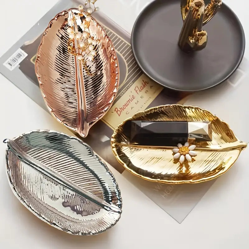 Golden Leaf Design Trays