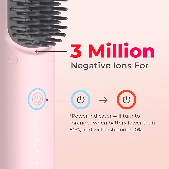Mini Cordless Hair Straightener Brush