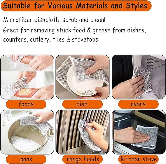 10pcs Multipurpose Wire Dishwashing Rags