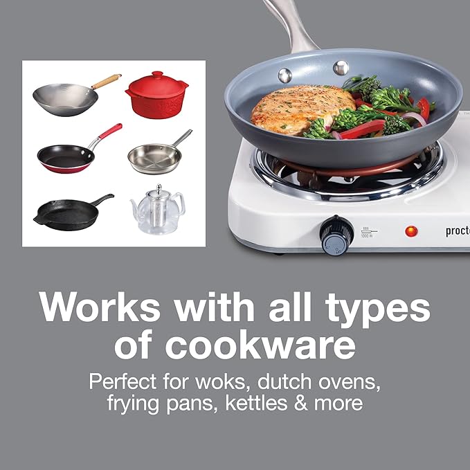Double Electric Burner 2000W White