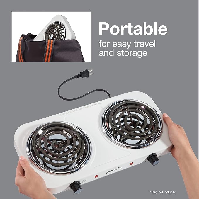 Double Electric Burner 2000W White