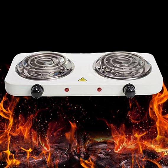 Double Electric Burner 2000W White