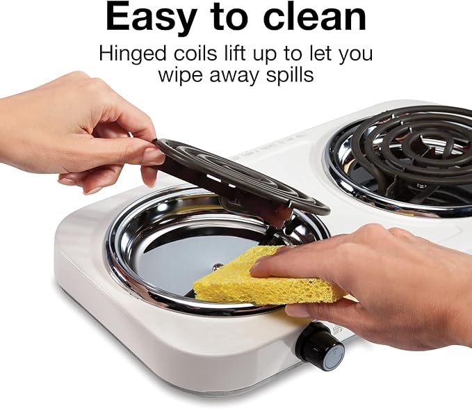 Double Electric Burner 2000W White