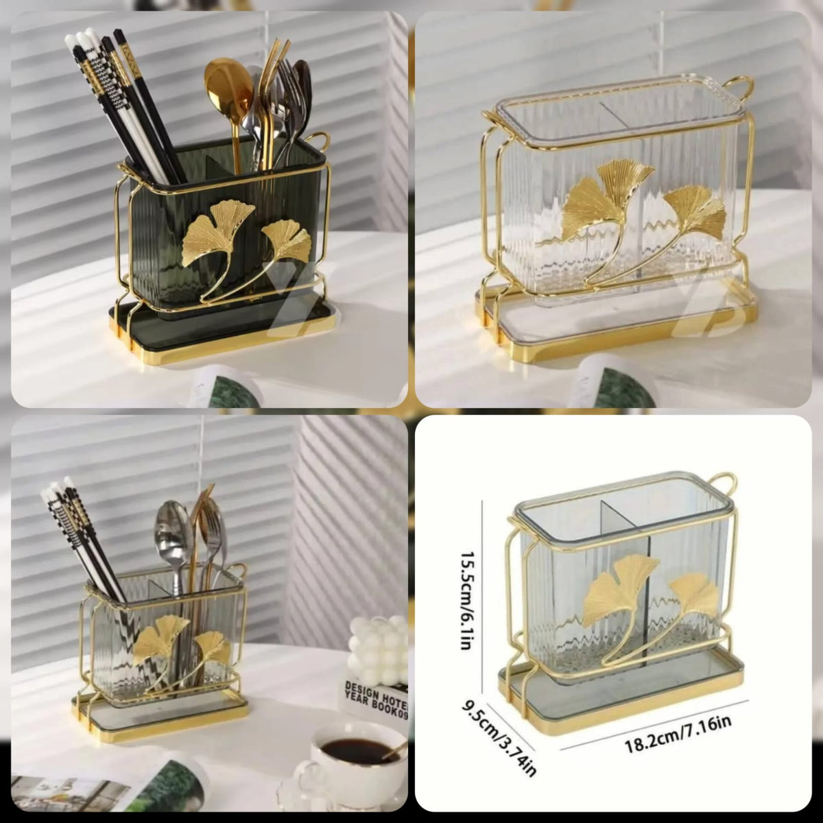 Luxury Glass Cutlery Holder