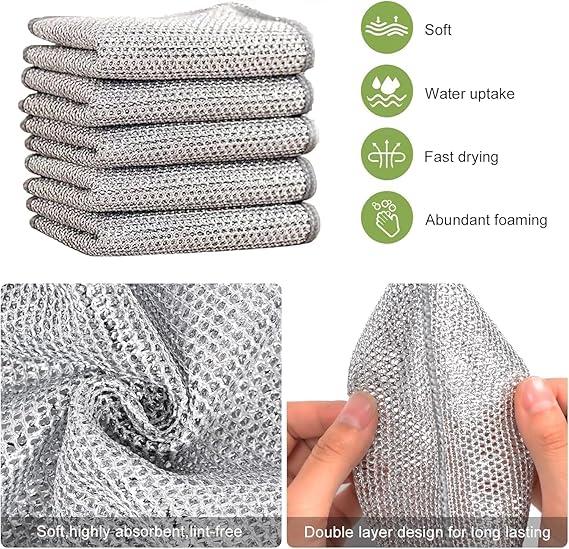 10pcs Multipurpose Wire Dishwashing Rags