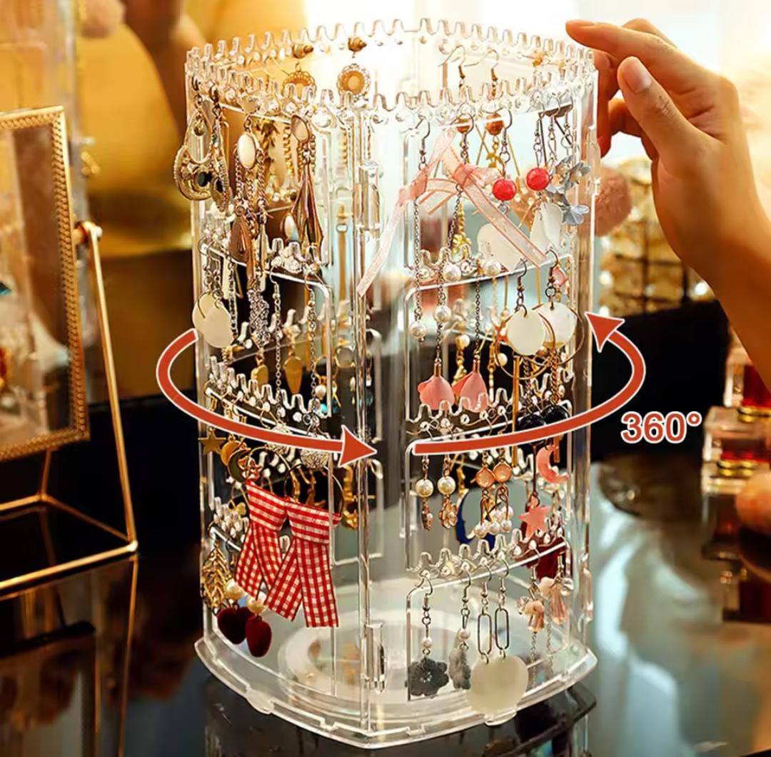 360° Rotating Luxury Earrings Organizer