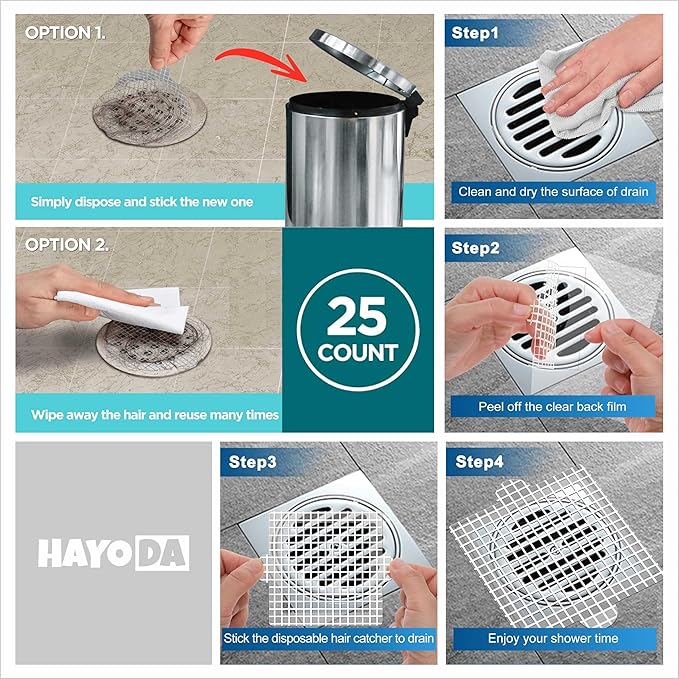 10Pcs Disposable Hair Drain Stickers