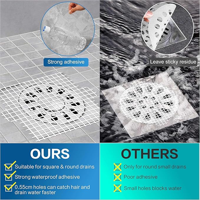 10Pcs Disposable Hair Drain Stickers