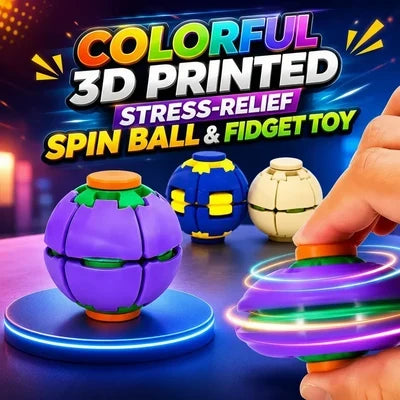 Colorful 3D Printed Fidget Spinner Ball - Pack of 3 (Random Color)