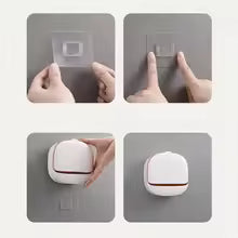 Bathroom Drain Soap Box Wall Mounted ABS Soap Box with Lid