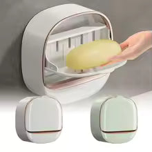 Bathroom Drain Soap Box Wall Mounted ABS Soap Box with Lid