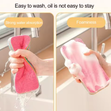 Microfiber Sponge,Layered Cleaning Sponge