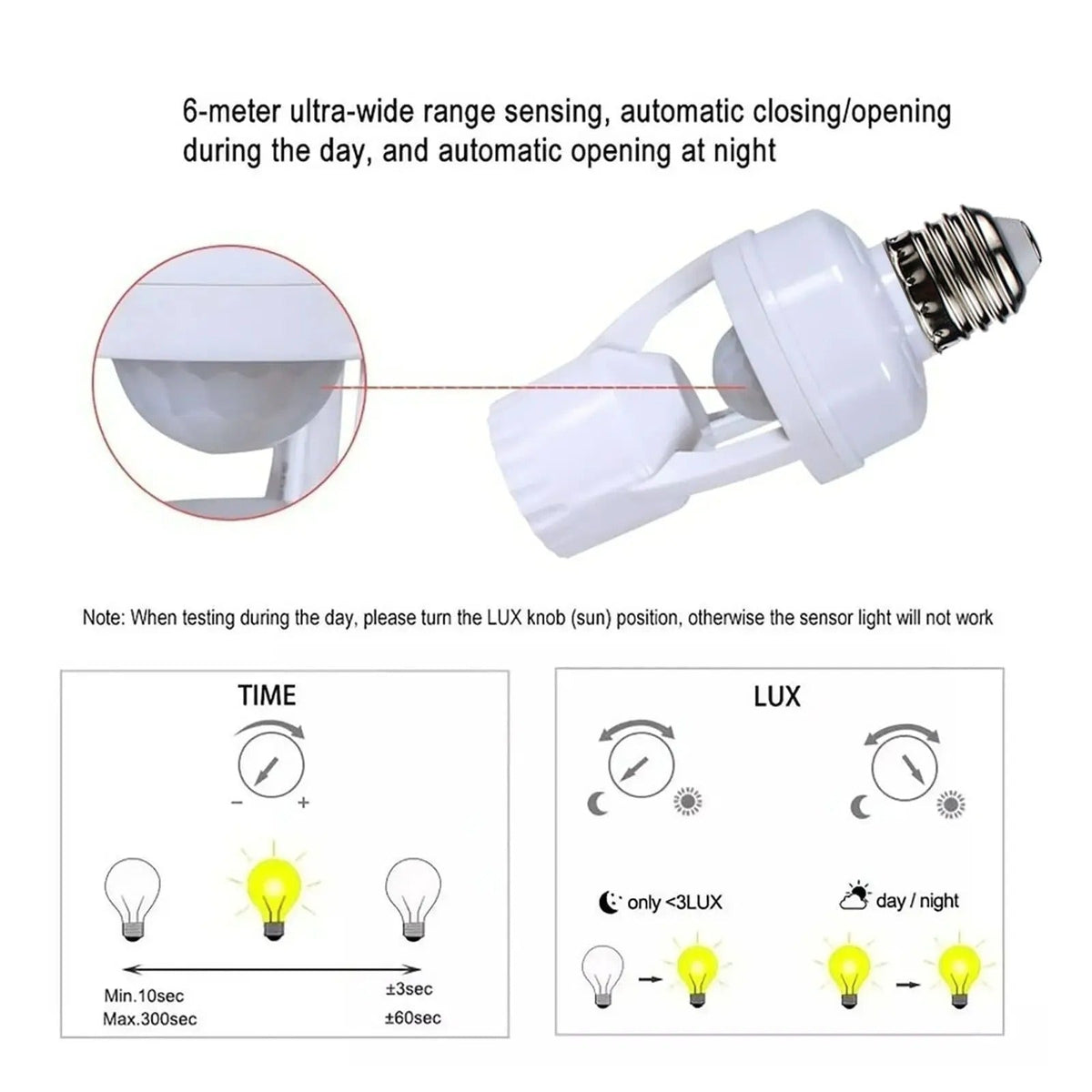 Motion Sensor Light Socket Only Holder