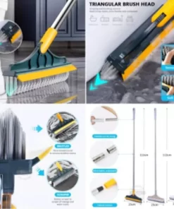 2 In 1 Floor Scrub Brush Rotating With Long Handle