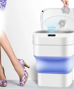 Battery Operated Smart Sensor Folding Trash Can Dustbin