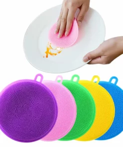 Pack Of 8 Silicone Sponge Dish Washing Scrubber