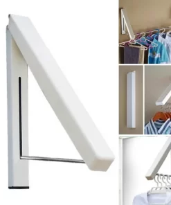 Alternative view of Retracable Imported Cloth Hanger Wall Mounted Rack