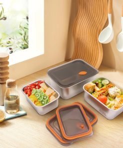 3 Pcs Sets Crispers Stainless Steel Food Storage