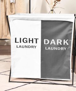 2 in 1 Foldable Waterproof Laundry Basket with Aluminium Frame