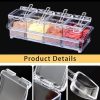 4pcs Crystal Seasoning Storage Container with Spoon and Clear Seasoning Rack